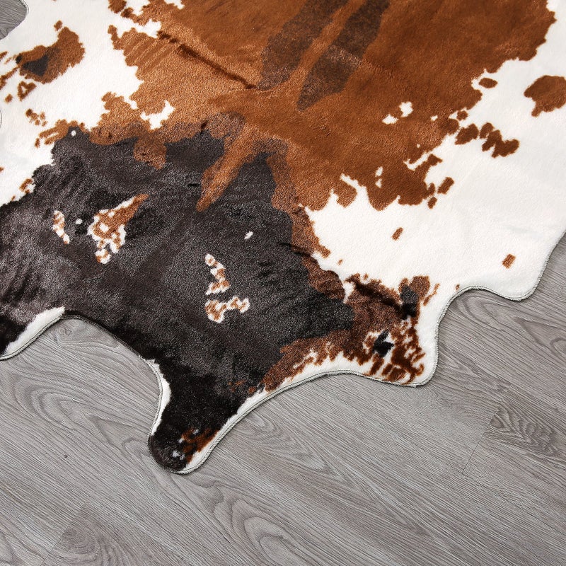 townssilk Cow Print Rug 4.1x4.5 Feet Faux Cow Hide Rug Animal Printed Area Rug Carpet for Home - Image 5